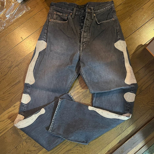 Kapital Bone Embroidery Denim Pants