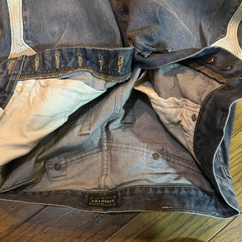 Kapital Bone Embroidery Denim Pants