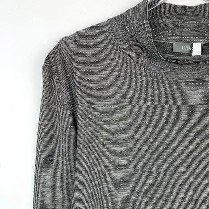 Dior Logo Embroidered High Neck Long Sleeve Top