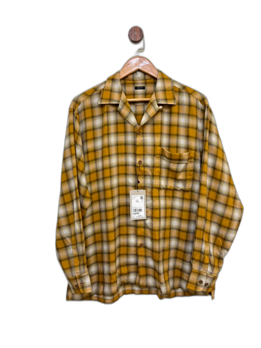 Plaid Cuban Collar Button-Up Shirt