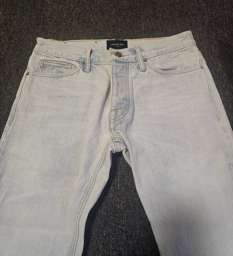 Fear of God Light Blue Denim Jeans-yf