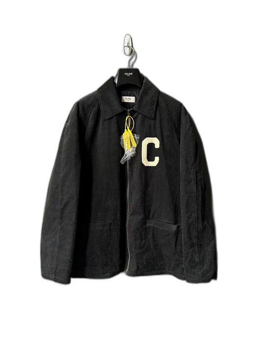 Celine Black Corduroy Zip-Up Jacket
