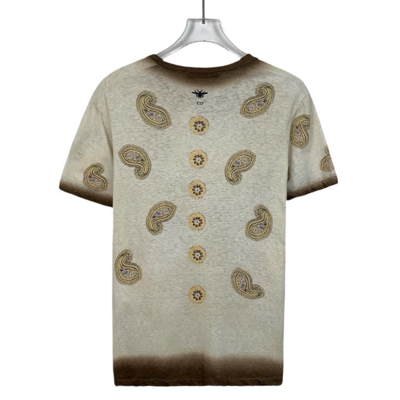 Dior Brown Floral Short Sleeve T-Shirt