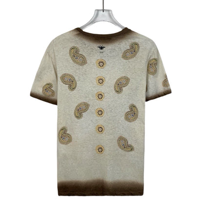 Dior Brown Floral Short Sleeve T-Shirt