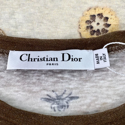 Dior Brown Floral Short Sleeve T-Shirt