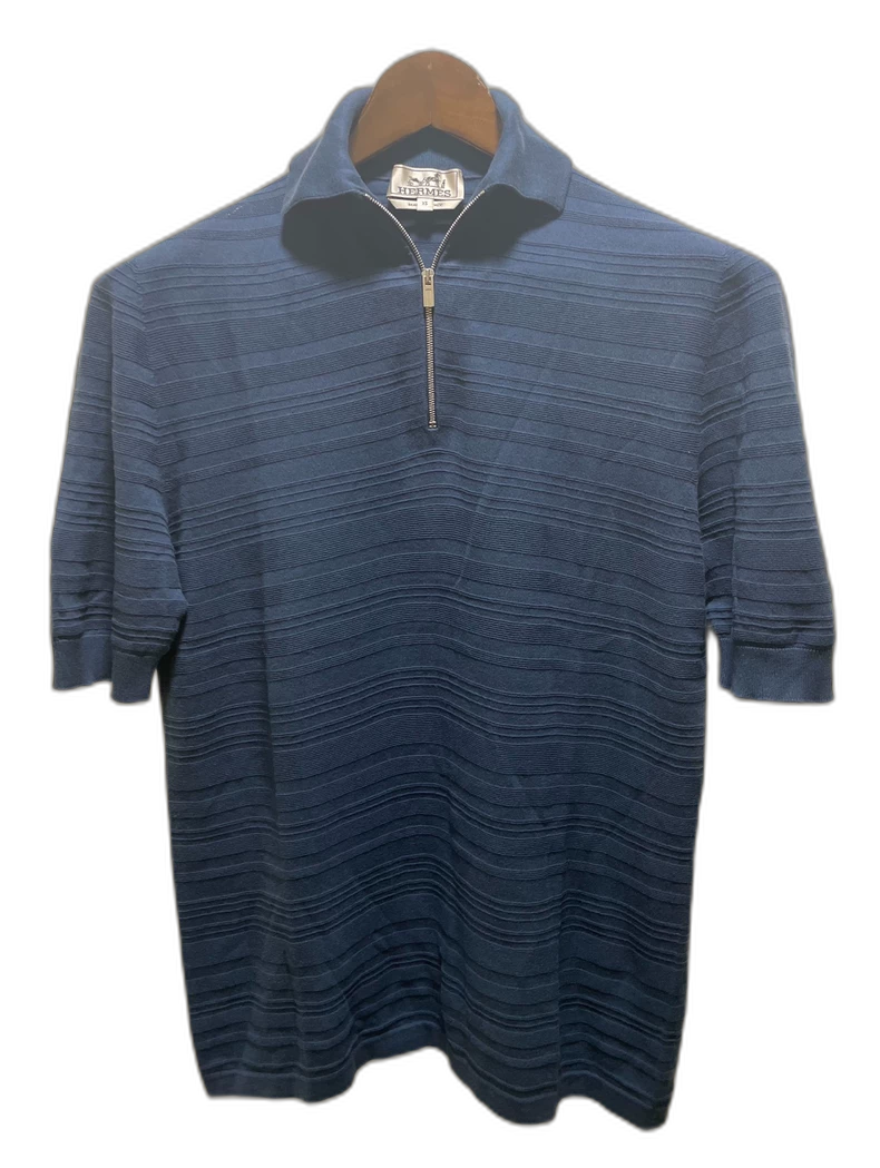 Hermes Half-Zip Knit Short Sleeve Shirt