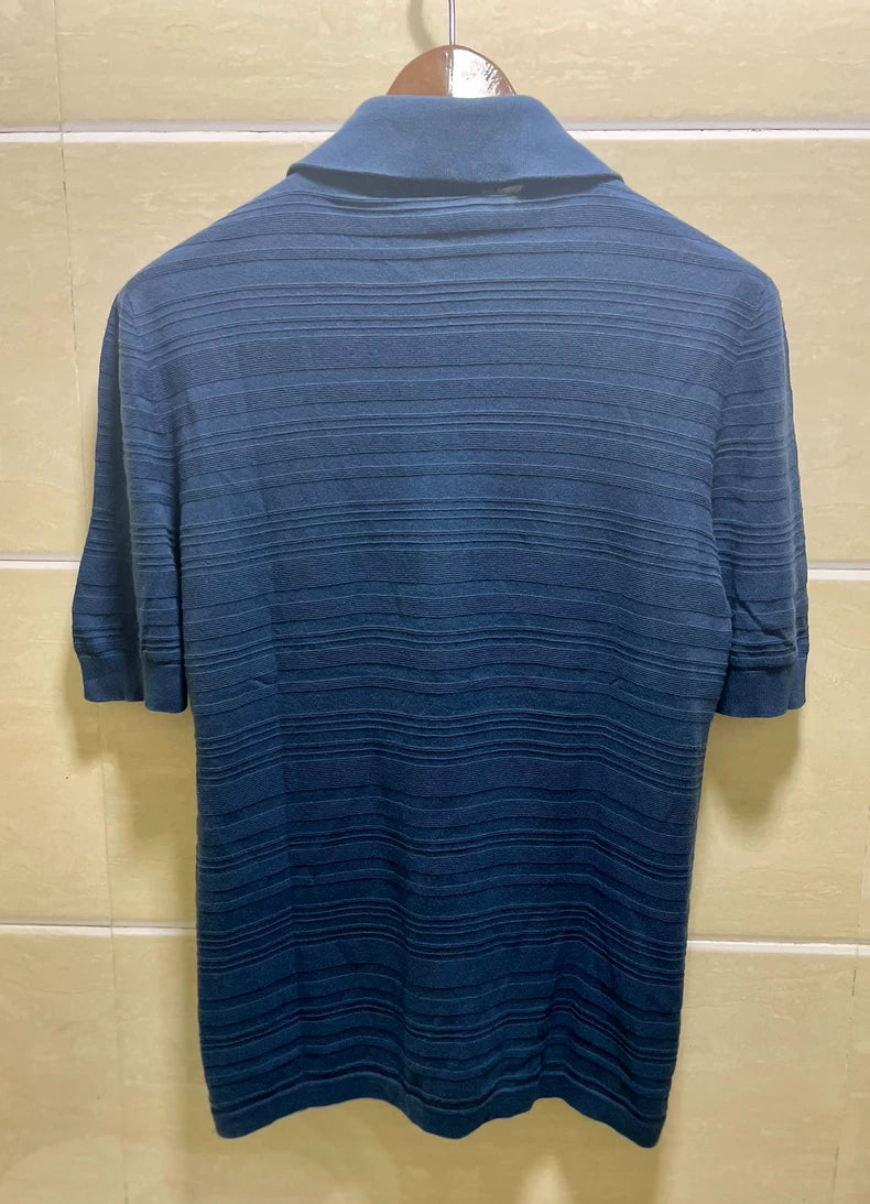 Hermes Half-Zip Knit Short Sleeve Shirt