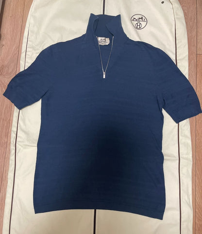 Hermes Half-Zip Knit Short Sleeve Shirt