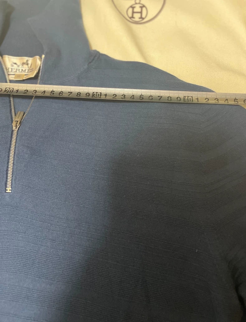 Hermes Half-Zip Knit Short Sleeve Shirt