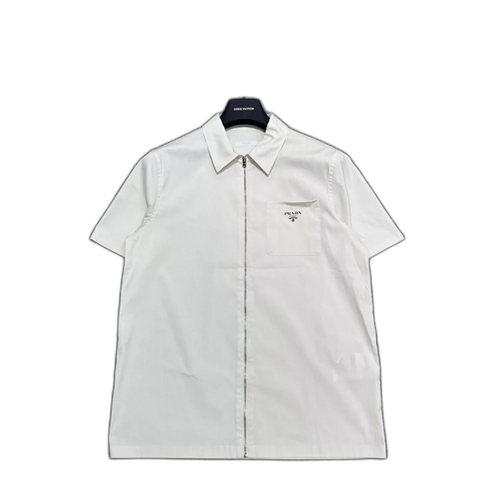Prada Pocket Logo Print Zip Shirt