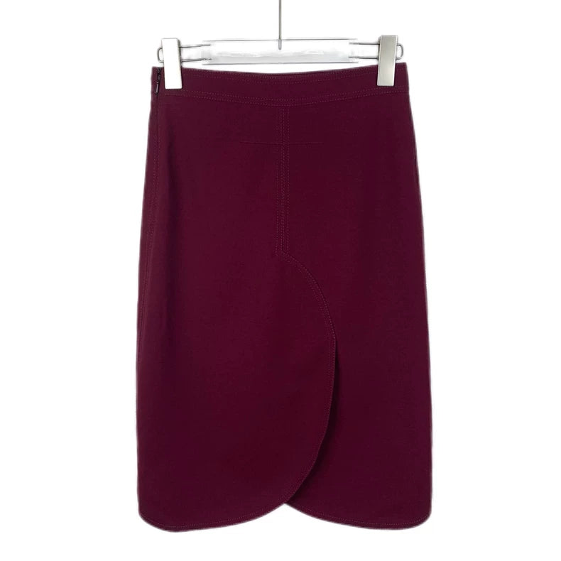Givenchy Burgundy High-Slit Skirt XXS