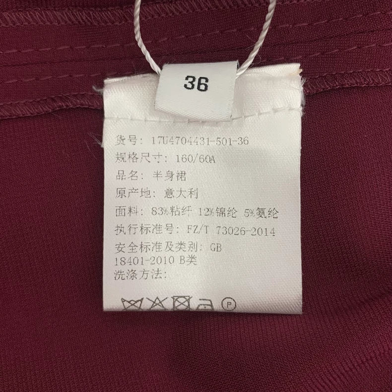 Givenchy Burgundy High-Slit Skirt XXS