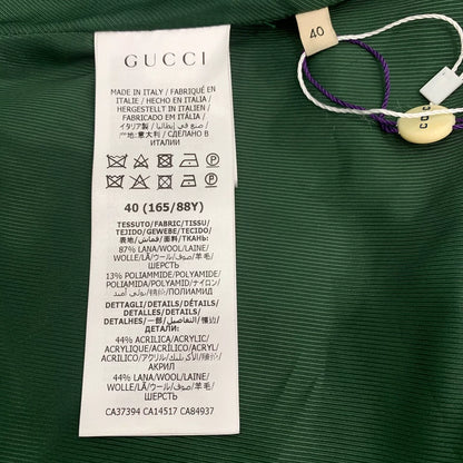 Gucci Green Houndstooth Wool Coat