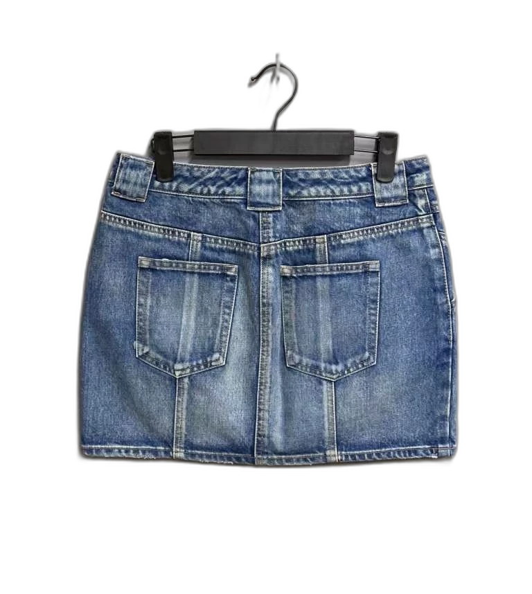Blue Denim Mini Skirt by Saint Laurent Paris
