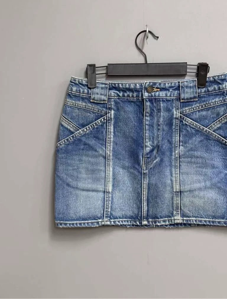 Blue Denim Mini Skirt by Saint Laurent Paris