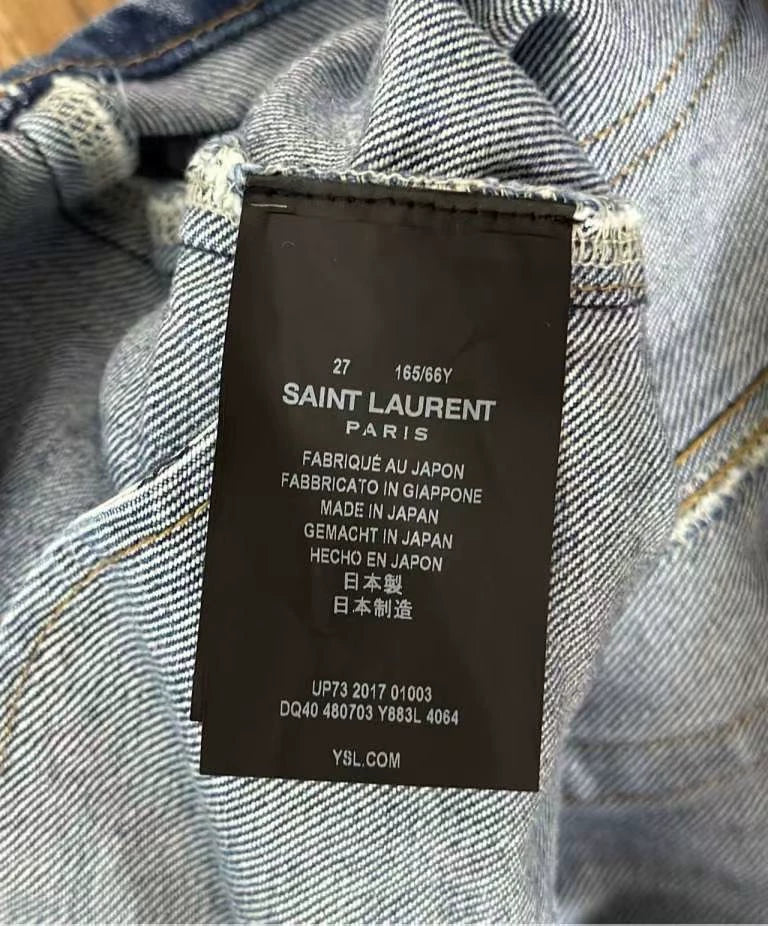 Blue Denim Mini Skirt by Saint Laurent Paris