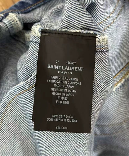 Blue Denim Mini Skirt by Saint Laurent Paris