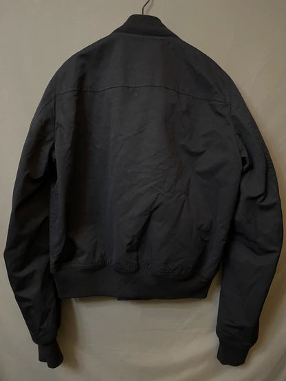 Rick Owens Black Bomber Jacket with Pockets-yf