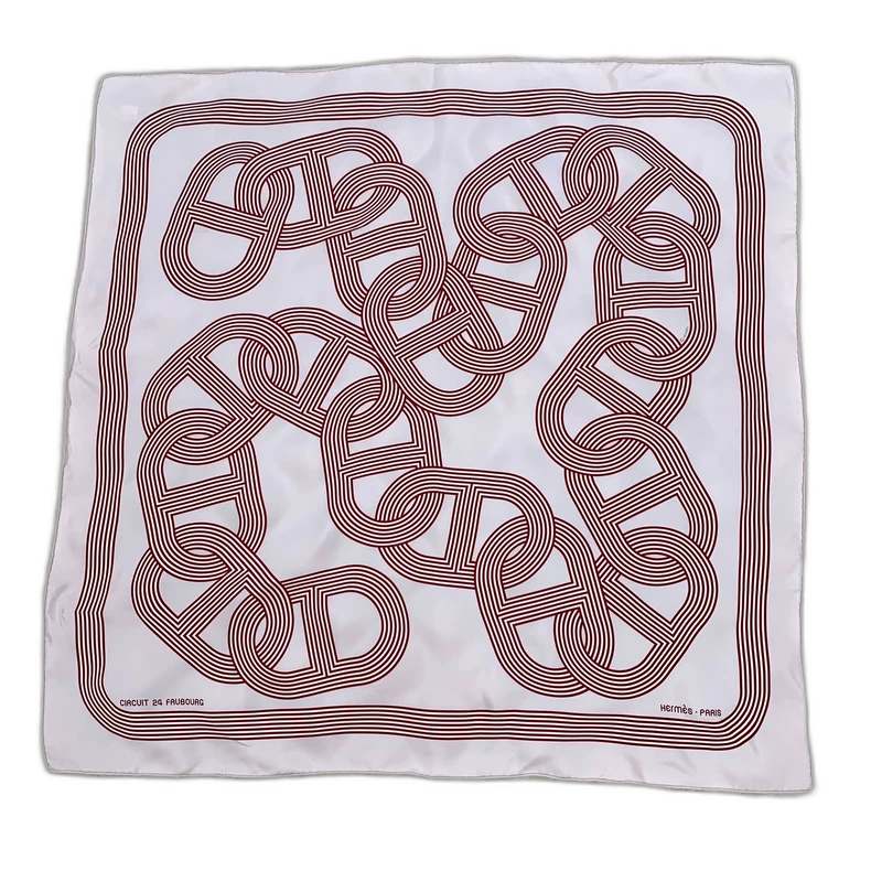 Hermes Pink Silk Scarf with Print