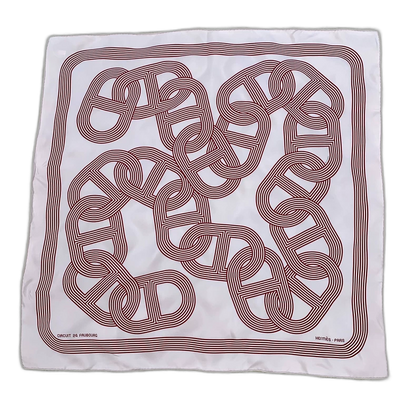 Hermes Pink Silk Scarf with Print