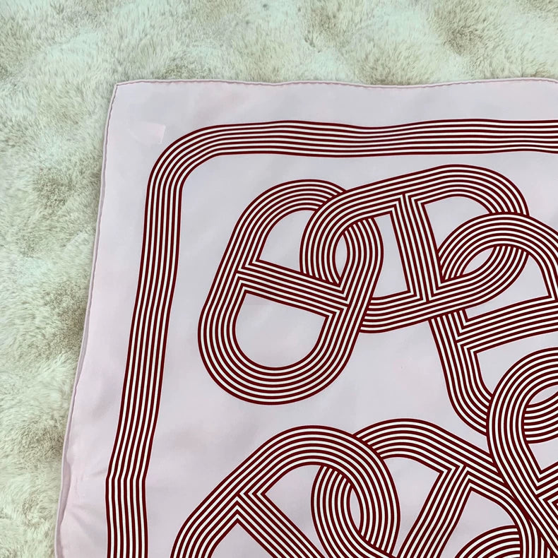 Hermes Pink Silk Scarf with Print