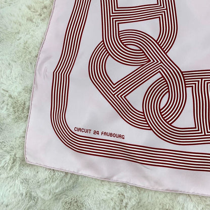Hermes Pink Silk Scarf with Print