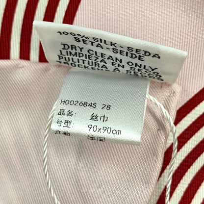 Hermes Pink Silk Scarf with Print