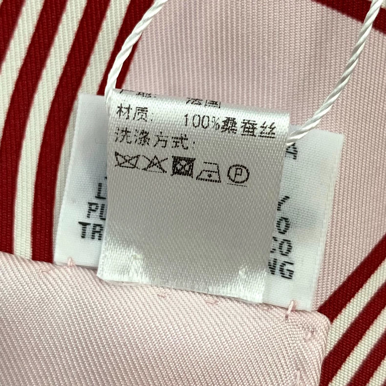 Hermes Pink Silk Scarf with Print