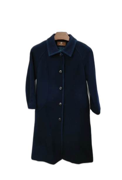 Givenchy Long Blue Alpaca Wool Coat