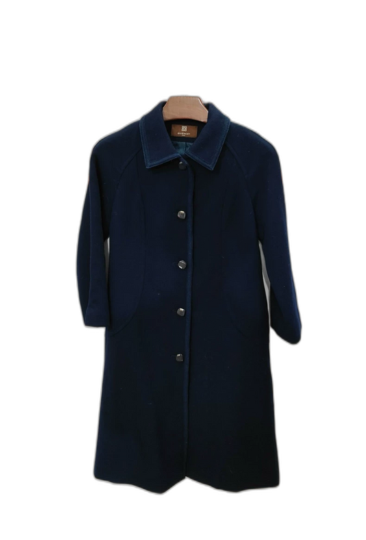 Givenchy Long Blue Alpaca Wool Coat