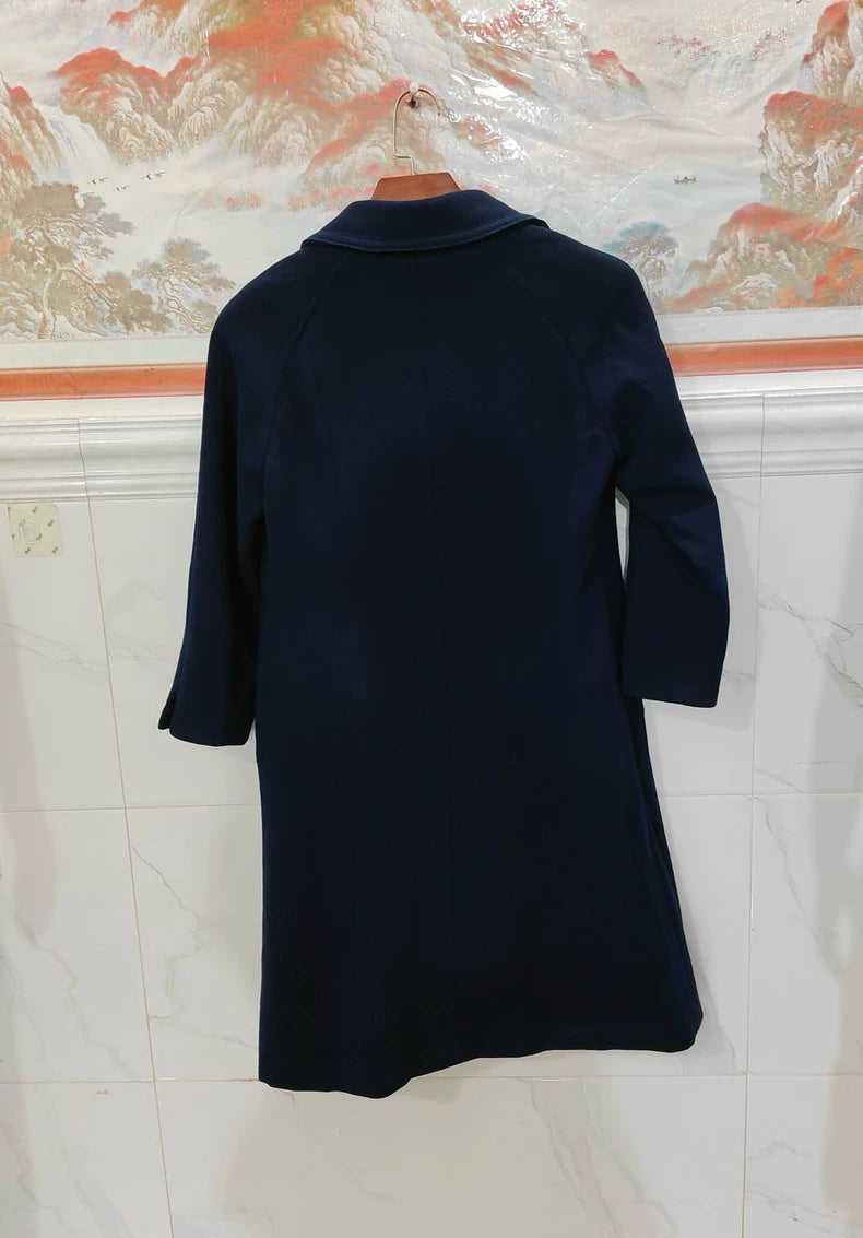 Givenchy Long Blue Alpaca Wool Coat