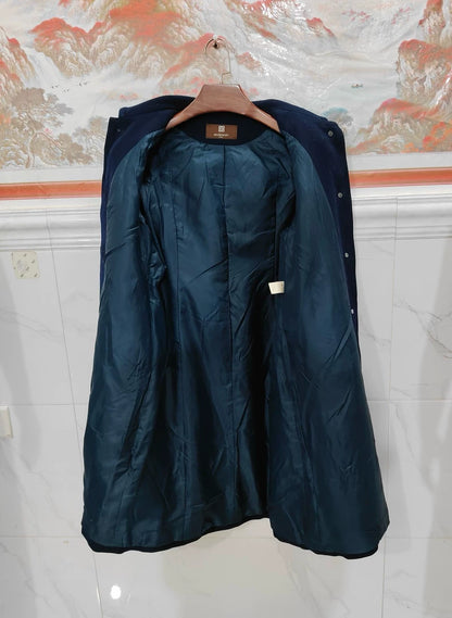 Givenchy Long Blue Alpaca Wool Coat
