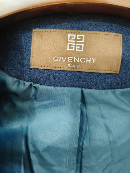Givenchy Long Blue Alpaca Wool Coat