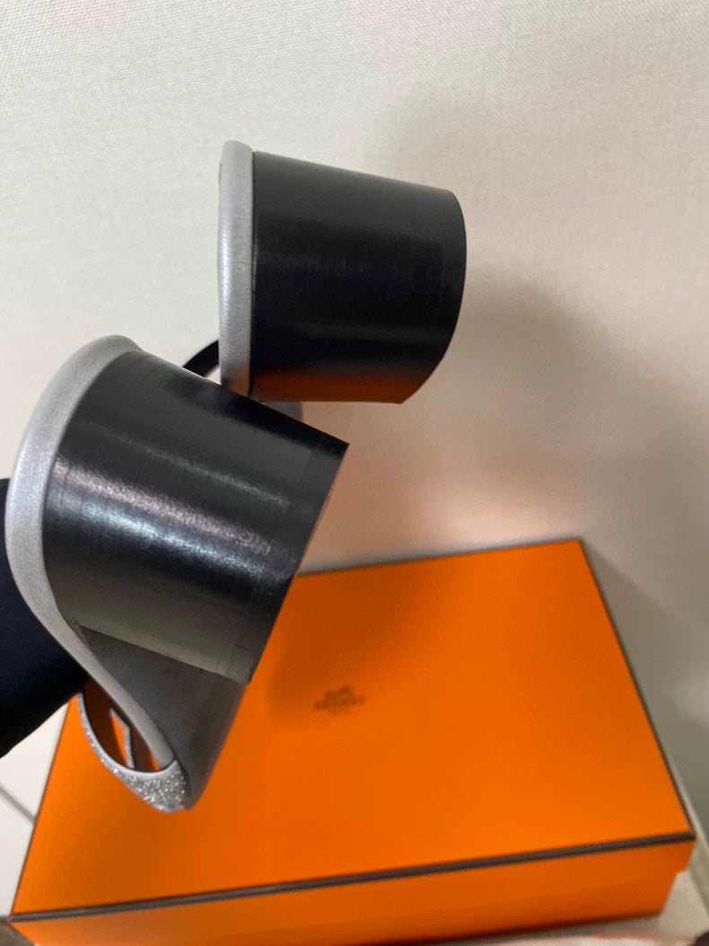 Hermes Slippers With Glittered Design