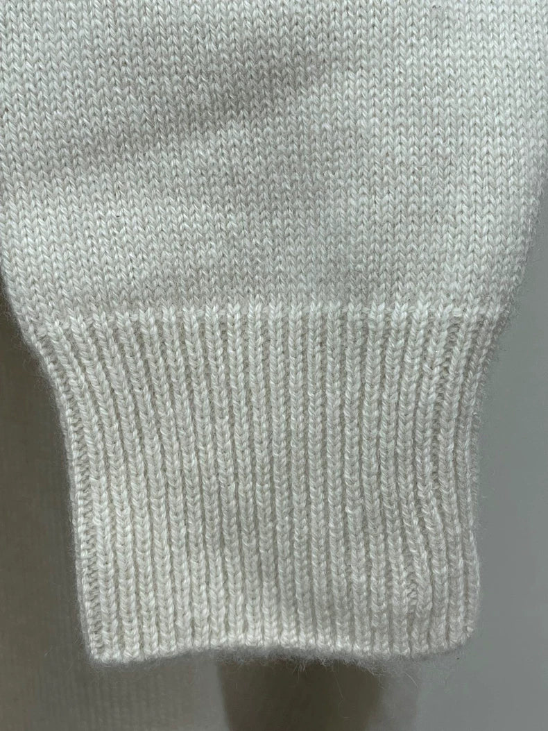 Celine White Knit Pullover Sweater