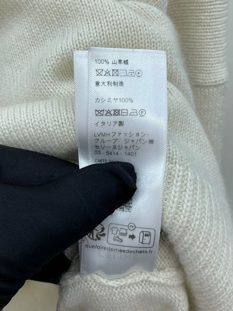 Celine White Knit Pullover Sweater