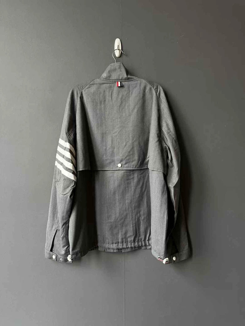 Grey Double Zip Wool Jacket