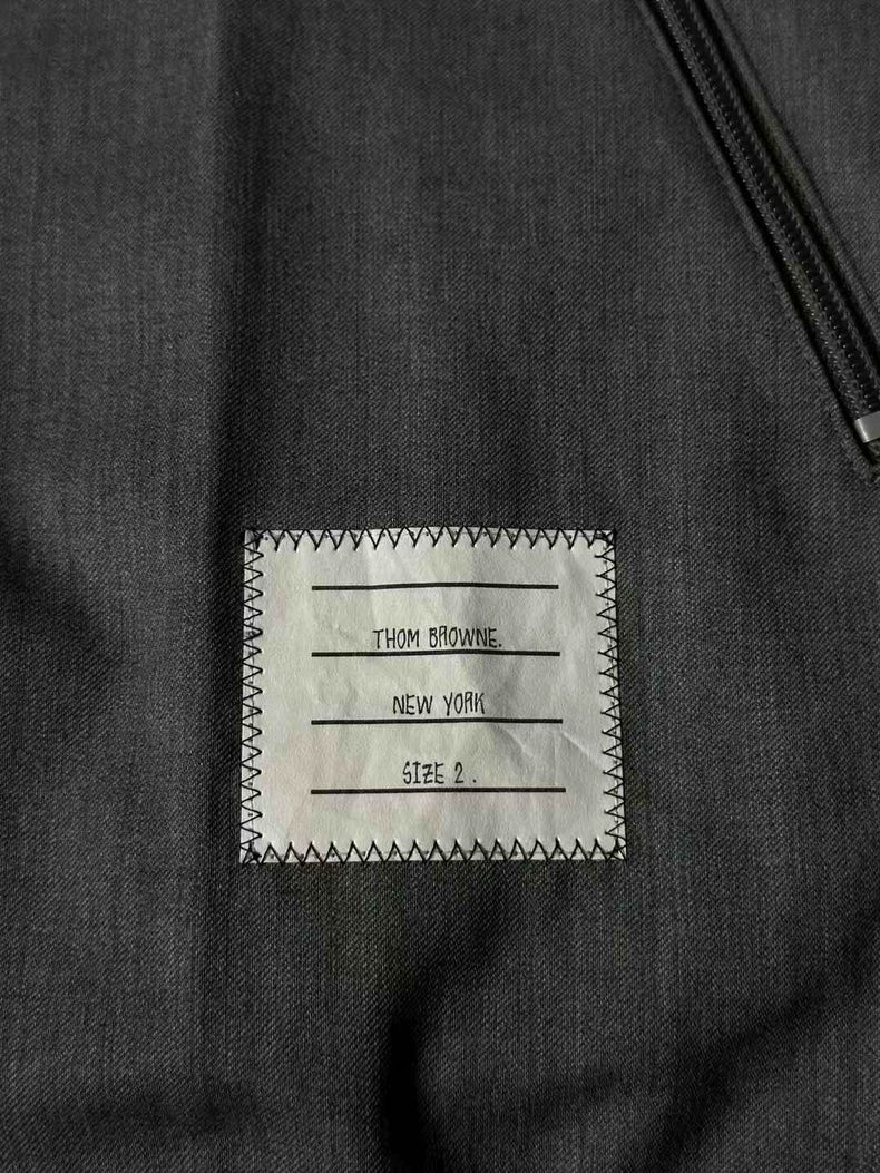 Grey Double Zip Wool Jacket