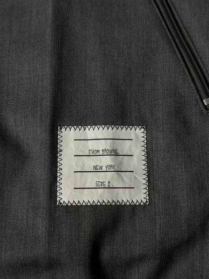 Grey Double Zip Wool Jacket