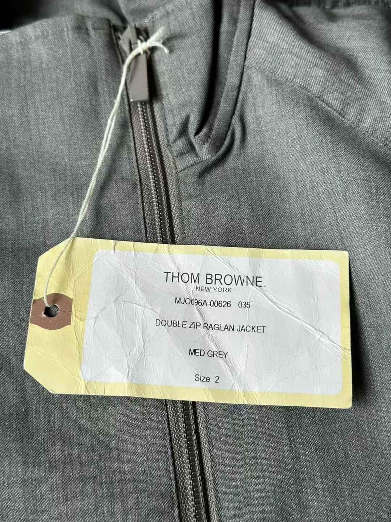 Grey Double Zip Wool Jacket