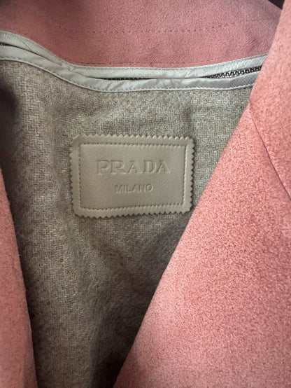 Pink Vintage Suede Leather Jacket