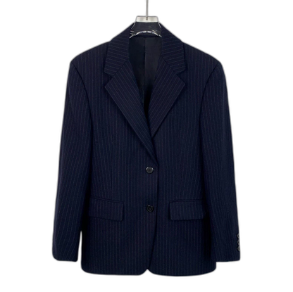 Prada Navy Striped Wool Blazer