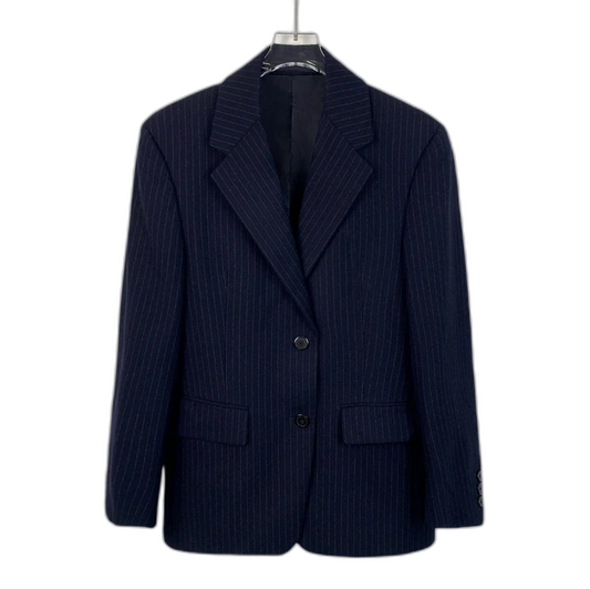 Prada Navy Striped Wool Blazer