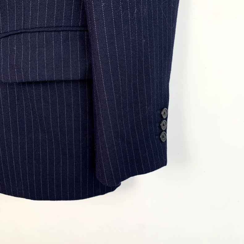 Prada Navy Striped Wool Blazer