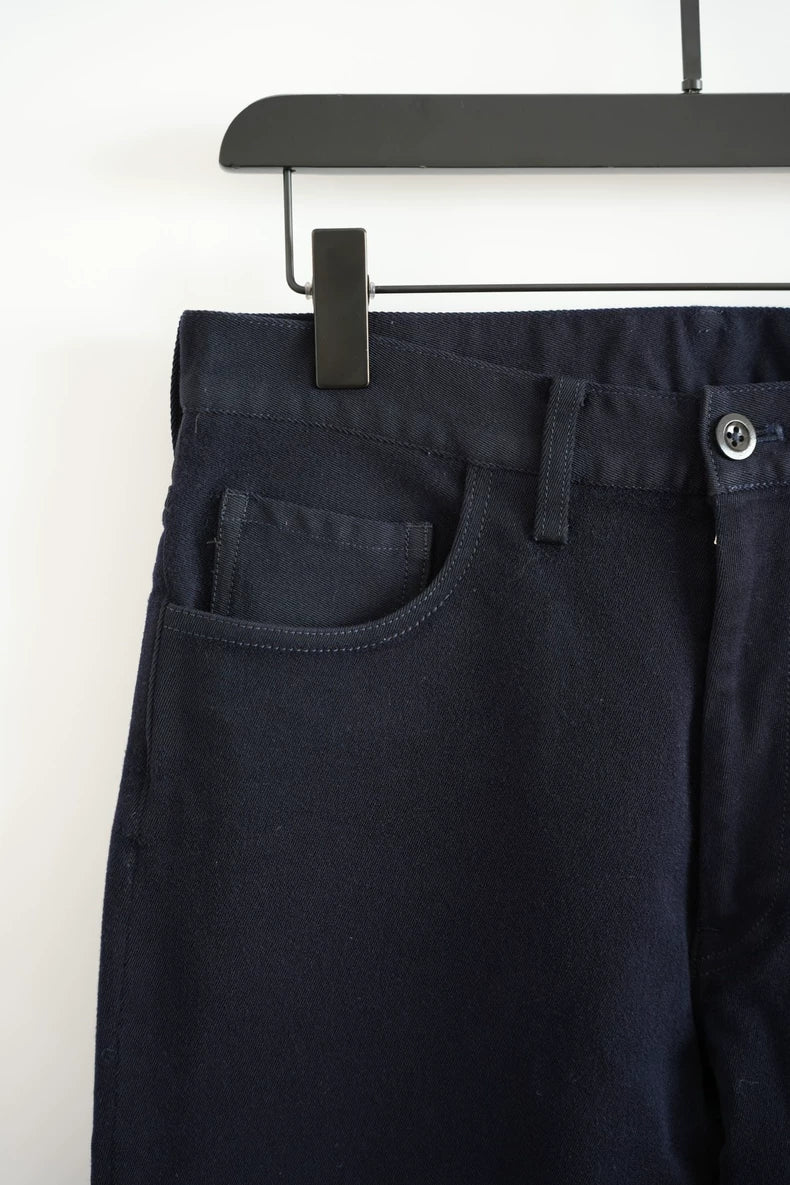 Yohji Yamamoto Navy Wool Denim Pants