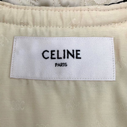 Celine Khaki Silk Satin Quilted Jacket