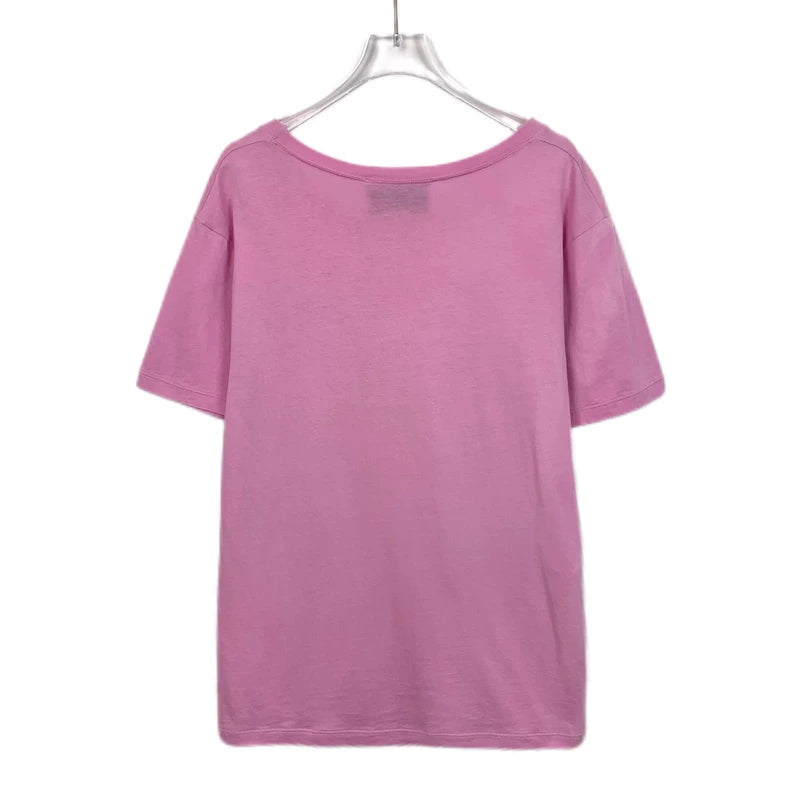 Gucci Pink Cat Print Cotton T-Shirt