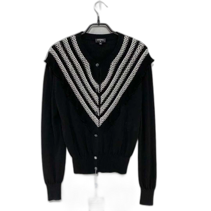 Chanel Black Cardigan with Chain Detail