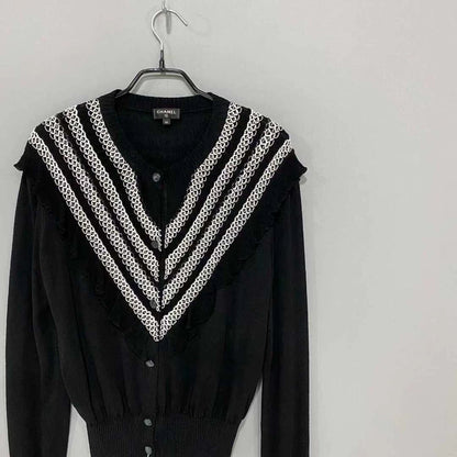 Chanel Black Cardigan with Chain Detail