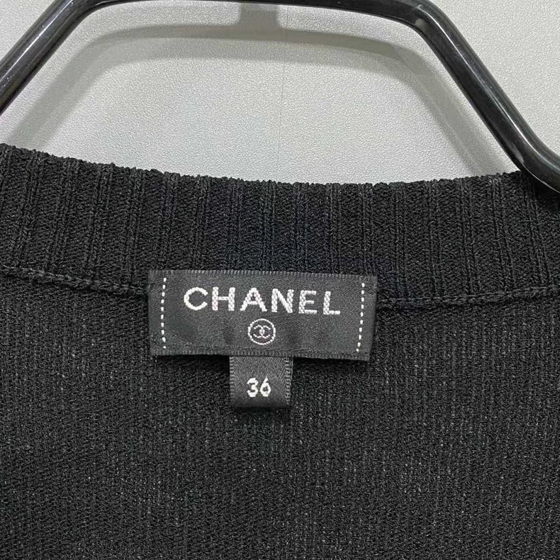 Chanel Black Cardigan with Chain Detail